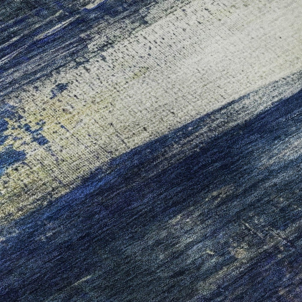 HomeRoots 5' X 8' Blue and Pink Abstract Area Rug - Machine Washable, UV Protected, Perfect for Kids & Pets! 714669