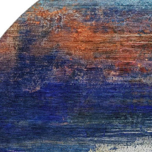 HomeRoots 8' X 10' Blue And Pink Abstract Area Rug - Durable, Washable, UV-Protected for Modern Homes 714671