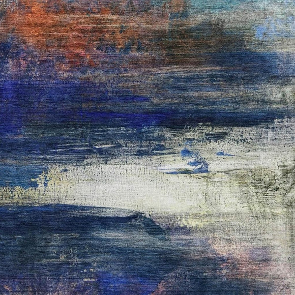 HomeRoots 10' X 14' Blue And Pink Abstract Area Rug - Washable, UV-Protected, Stain-Resistant & Stylish! 714673