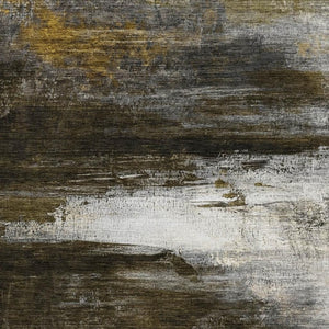 HomeRoots 10' Chocolate and Gold Abstract Washable Area Rug - Luxurious, Durable, UV-Protected for High-Traffic Areas 714679
