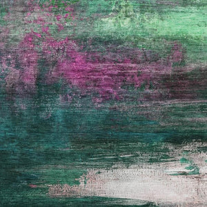 HomeRoots 5' X 8' Green & Mauve Abstract Area Rug – Washable, UV-Protected, Durable, Perfect for Busy Homes! 714681