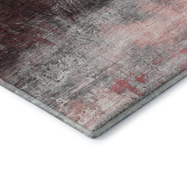 HomeRoots 10' X 14' Merlot Ivory Abstract Washable Area Rug - Stylish, Durable, Easy-Care Design for Any Room 714691