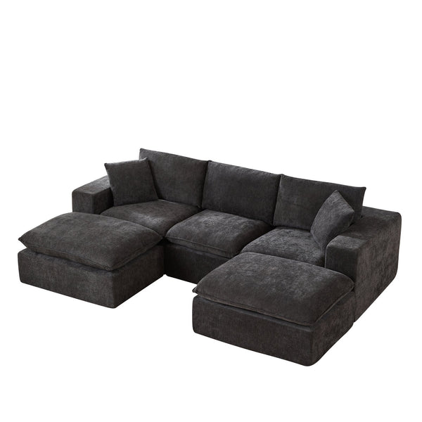 English Elm Modern Chenille Cloud Sofa – Stylish, Comfortable, Modular Seating For Homes, Offices & Apartments W3396S00052