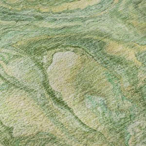 HomeRoots 5' X 8' Stylish Green and Gold Abstract Area Rug – Washable, UV Protected, Perfect for Homes! 714711
