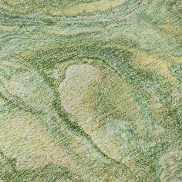 HomeRoots 5' X 8' Stylish Green and Gold Abstract Area Rug – Washable, UV Protected, Perfect for Homes! 714711