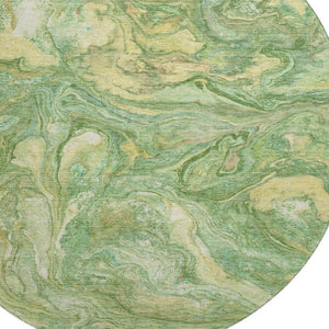 HomeRoots 8' X 10' Washable Green and Gold Abstract Area Rug with UV Protection for Kids & Pets - Durable Style! 714713