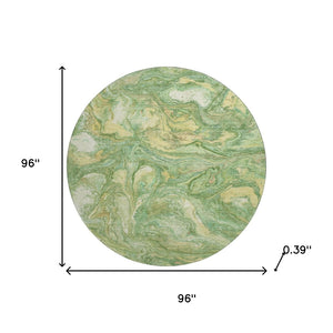 HomeRoots 8' X 10' Washable Green and Gold Abstract Area Rug with UV Protection for Kids & Pets - Durable Style! 714713