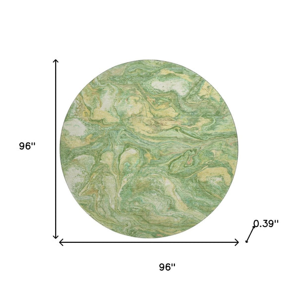 HomeRoots 8' X 10' Washable Green and Gold Abstract Area Rug with UV Protection for Kids & Pets - Durable Style! 714713