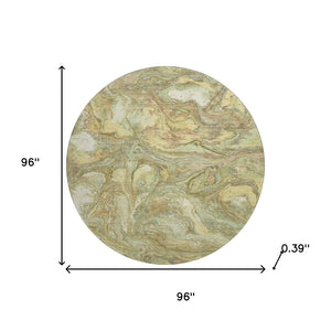 HomeRoots 8' X 10' Gold and Beige Abstract Area Rug - Washable, UV-Protected, Stain-Resistant for Family Homes 714719