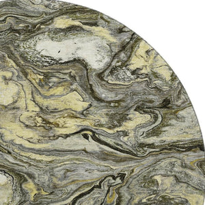 HomeRoots 8' X 10' Modern Abstract Pewter and Gold Washable Area Rug with UV Protection for Any Space 714725