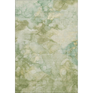 HomeRoots 8' Modern Sage and Beige Washable Round Rug with UV Protection - Durable, Stylish, and Easy Care! 714736