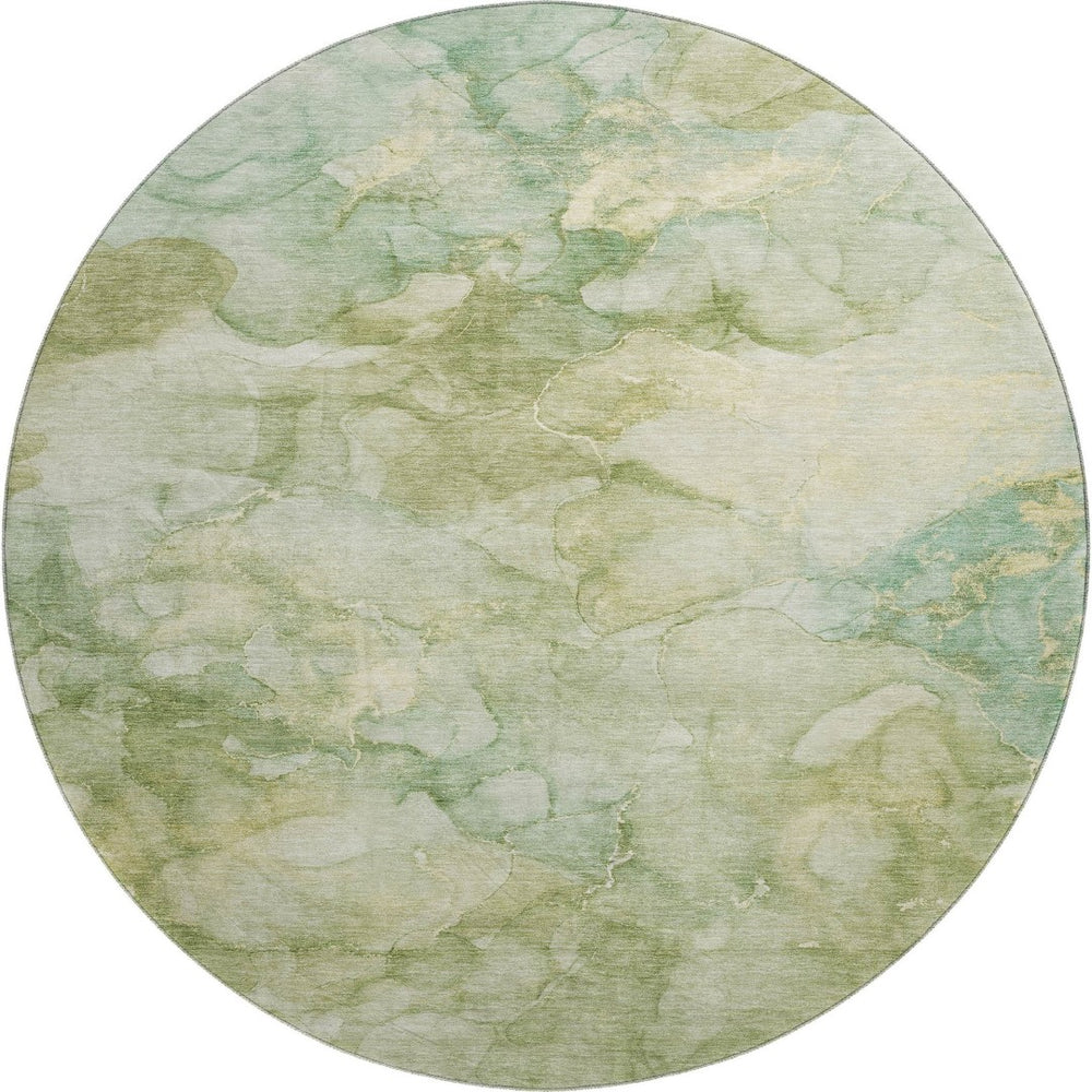 HomeRoots 8' X 10' Sage and Beige Abstract Washable Area Rug – Durable, UV-Protected, and Easy Care for Homes! 714737