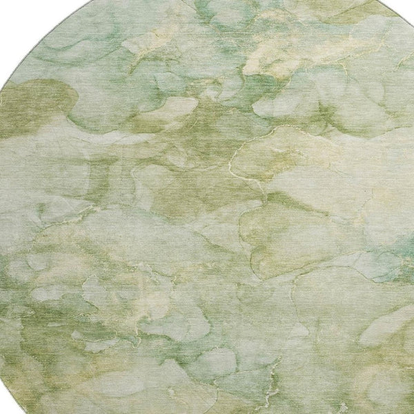 HomeRoots 8' X 10' Sage and Beige Abstract Washable Area Rug – Durable, UV-Protected, and Easy Care for Homes! 714737