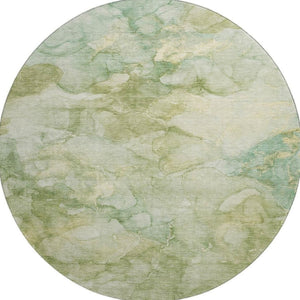 HomeRoots 8' X 10' Sage and Beige Abstract Washable Area Rug – Durable, UV-Protected, and Easy Care for Homes! 714737