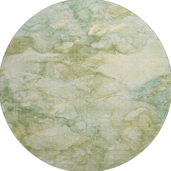 HomeRoots 8' X 10' Sage and Beige Abstract Washable Area Rug – Durable, UV-Protected, and Easy Care for Homes! 714737