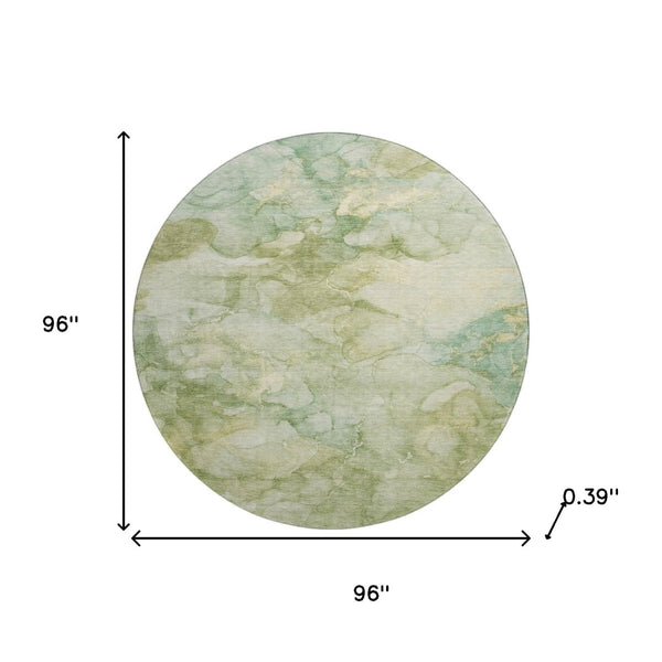 HomeRoots 8' X 10' Sage and Beige Abstract Washable Area Rug – Durable, UV-Protected, and Easy Care for Homes! 714737