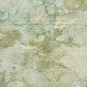 HomeRoots 9' X 12' Sage and Beige Abstract Area Rug - Stylish, Washable, Durable, UV-Protected for Homes 714738