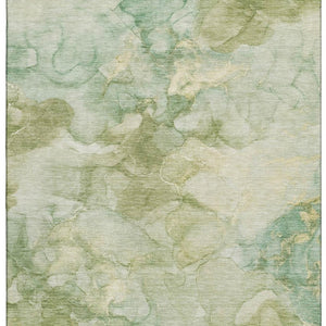 HomeRoots 9' X 12' Sage and Beige Abstract Area Rug - Stylish, Washable, Durable, UV-Protected for Homes 714738