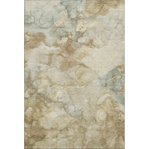 HomeRoots 10' X 14' Beige And Ivory Abstract Area Rug - Washable, Durable, UV-Protected, Ideal For Families 714745
