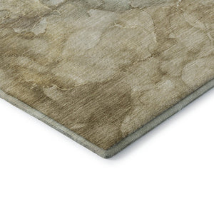 HomeRoots 10' X 14' Beige And Ivory Abstract Area Rug - Washable, Durable, UV-Protected, Ideal For Families 714745