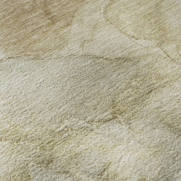 HomeRoots 10' X 14' Beige And Ivory Abstract Area Rug - Washable, Durable, UV-Protected, Ideal For Families 714745