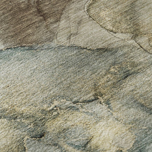 HomeRoots 5' X 8' Brown and Teal Abstract Area Rug - Stylish, Washable, Stain Resistant with UV Protection! 714747