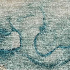HomeRoots 10' X 14' Stylish Brown and Teal Abstract Area Rug - Washable, UV Protected, Family-Friendly Design 714751