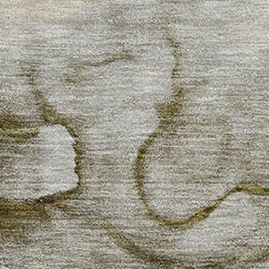 HomeRoots 10' X 14' Pewter and Gold Abstract Area Rug - Stylish, Washable, UV Protected for Modern Homes 714757