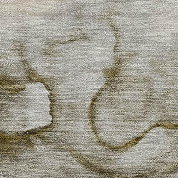 HomeRoots 10' X 14' Pewter and Gold Abstract Area Rug - Stylish, Washable, UV Protected for Modern Homes 714757