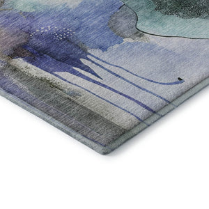 HomeRoots 5' X 8' Brown & Teal Abstract Area Rug - Stylish, Washable & UV-Protected for Busy Homes 714765