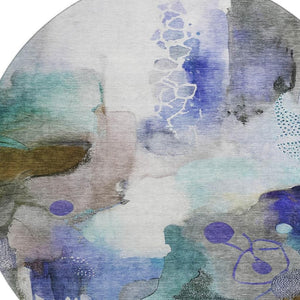 HomeRoots 8' X 10' Washable Brown and Teal Abstract Area Rug with UV Protection, Perfect for Kids and Pets! 714767