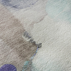 HomeRoots 10' X 14' Brown And Teal Abstract Area Rug - Washable, UV Protected, Durable for Family Spaces! 714769