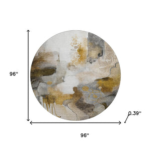 HomeRoots 8' X 10' Coffee and Ivory Abstract Area Rug – Washable, UV-Protected, Durable Style for Any Room 714779