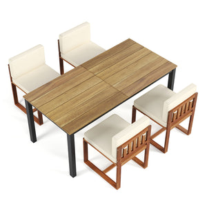 English Elm Christopher Knight Home® - Patio 5-Piece Dining Set: Elegant Acacia Wood Table & Chairs In Warm Teak Finish For Outdoors N779P195372B-2_64274.00
