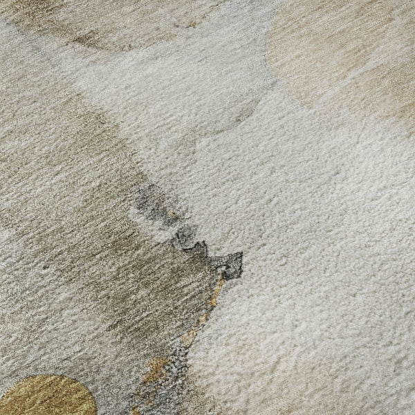 HomeRoots 10' Coffee and Ivory Abstract Area Rug - Washable, UV Protected, Stylish for Busy Homes & Pets 714781