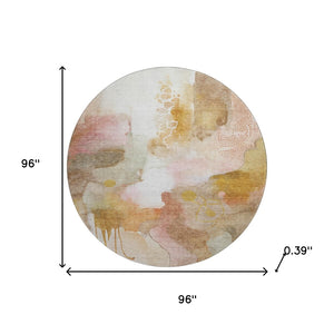 HomeRoots 8' X 10' Mauve & Copper Abstract Area Rug - Washable, UV Protected, Durable for Busy Homes 714785