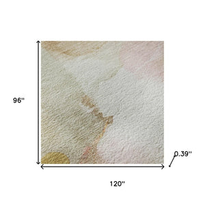HomeRoots 9' X 12' Mauve and Copper Abstract Area Rug - Stylish, Washable, UV Protected & Stain Resistant Design 714786