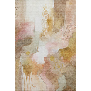 HomeRoots 10' X 14' Mauve & Copper Abstract Area Rug - Washable, UV Protected, Perfect for High-Traffic Homes 714787