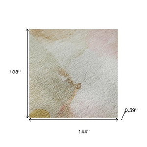 HomeRoots 10' X 14' Mauve & Copper Abstract Area Rug - Washable, UV Protected, Perfect for High-Traffic Homes 714787