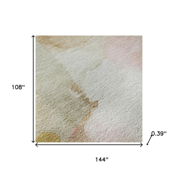 HomeRoots 10' X 14' Mauve & Copper Abstract Area Rug - Washable, UV Protected, Perfect for High-Traffic Homes 714787
