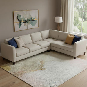 HomeRoots 10' X 14' Mauve & Copper Abstract Area Rug - Washable, UV Protected, Perfect for High-Traffic Homes 714787