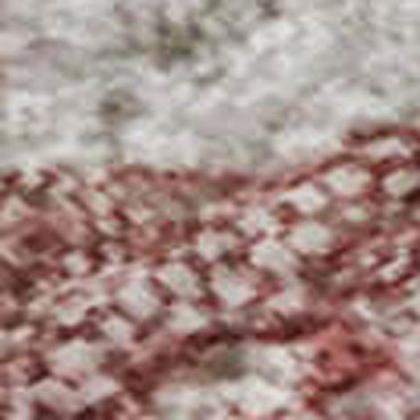 HomeRoots 5' Pink and Ivory Abstract Washable Area Rug - Durable, UV Protected, Stain-Resistant for Modern Homes 714789