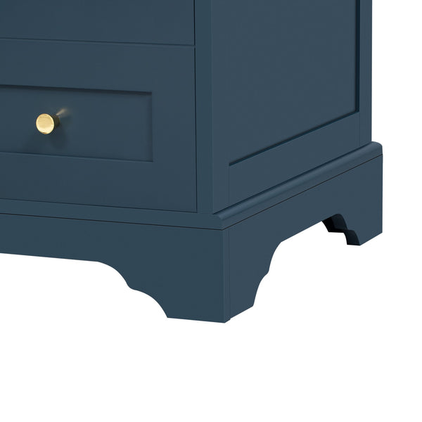 English Elm 30'' Modern Navy Blue Bathroom Vanity With Ceramic Sink, Soft-Close Doors & Gold Handles For Style N710P228365C