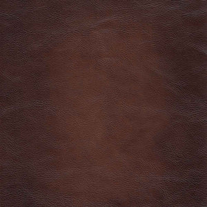 English Elm Newport Hand-Finished Leather Ottoman with Nail-Head Trim, Serpentine Front Rail & Turned Legs B2705P211813