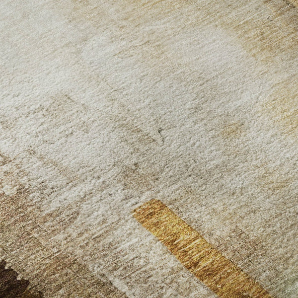 HomeRoots 10' Beige and Teal Abstract Washable Area Rug - UV Protected, Stain Resistant, Perfect for Families! 714805