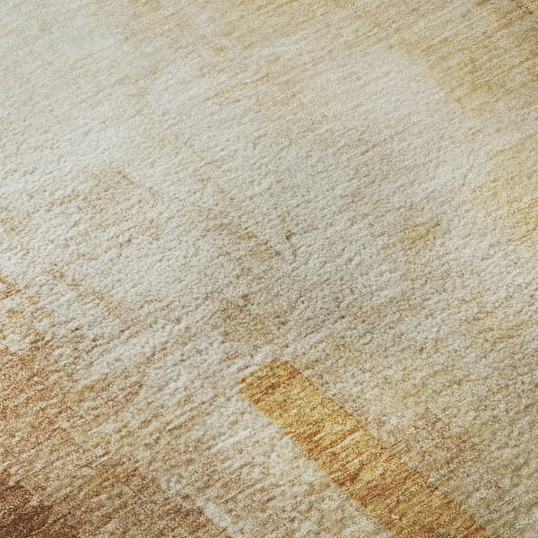 HomeRoots 8' X 10' Stylish Copper and Ivory Abstract Area Rug - Washable, UV-Protected, and Stain-Resistant! 714809