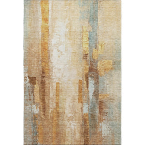 HomeRoots 9' X 12' Copper And Ivory Abstract Area Rug - Stylish, Durable, Washable, UV-Protected for High-Traffic Areas 714810