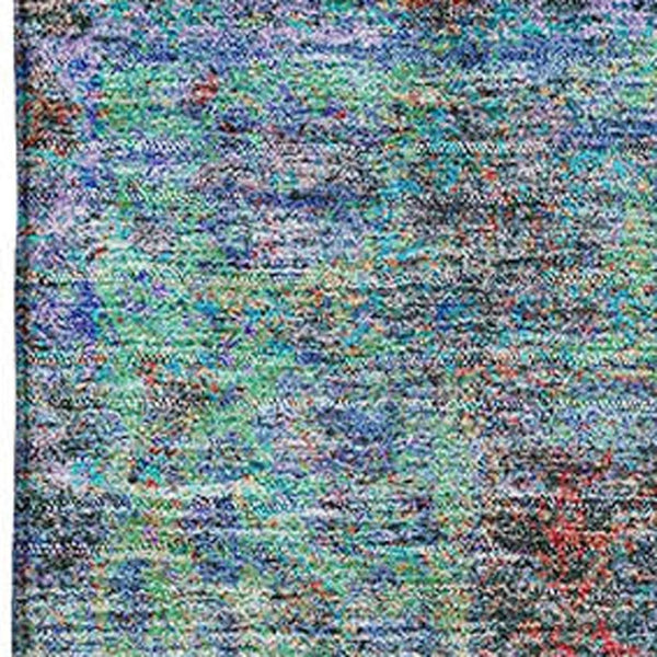 HomeRoots 5' X 8' Blue and Rust Medallion Area Rug – Washable, Stain Resistant, UV Protected for Busy Homes! 714819