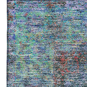HomeRoots 9' X 12' Blue And Rust Medallion Washable Area Rug - Stain-Resistant, UV-Protected, Durable Elegance 714822