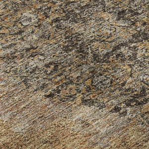 HomeRoots 5' X 8' Copper & Brown Medallion Area Rug - Washable, UV Protected, Family-Friendly Home Decor 714825